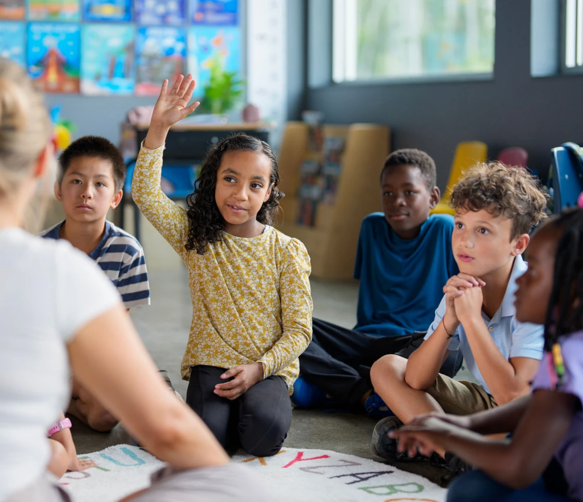 Diverse kids engaged in classroom activity